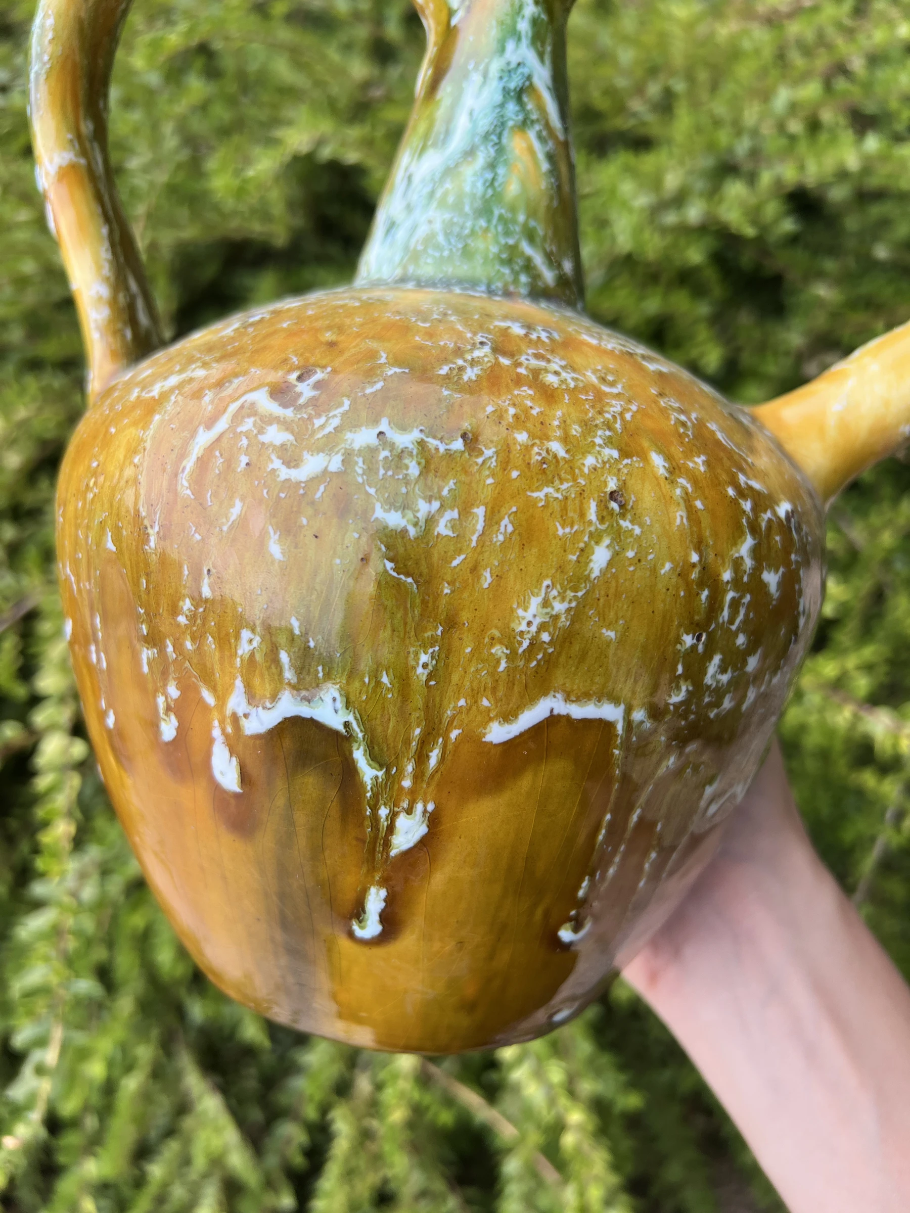 🍯 Antieke vintage geëmailleerde baksteenkruik rustieke handgemaakte decoratie 25,5 cm – photo 10